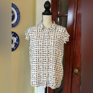 Grand & Greene | Butterfly/Moth Novelty Print Button Down Shirt, XL